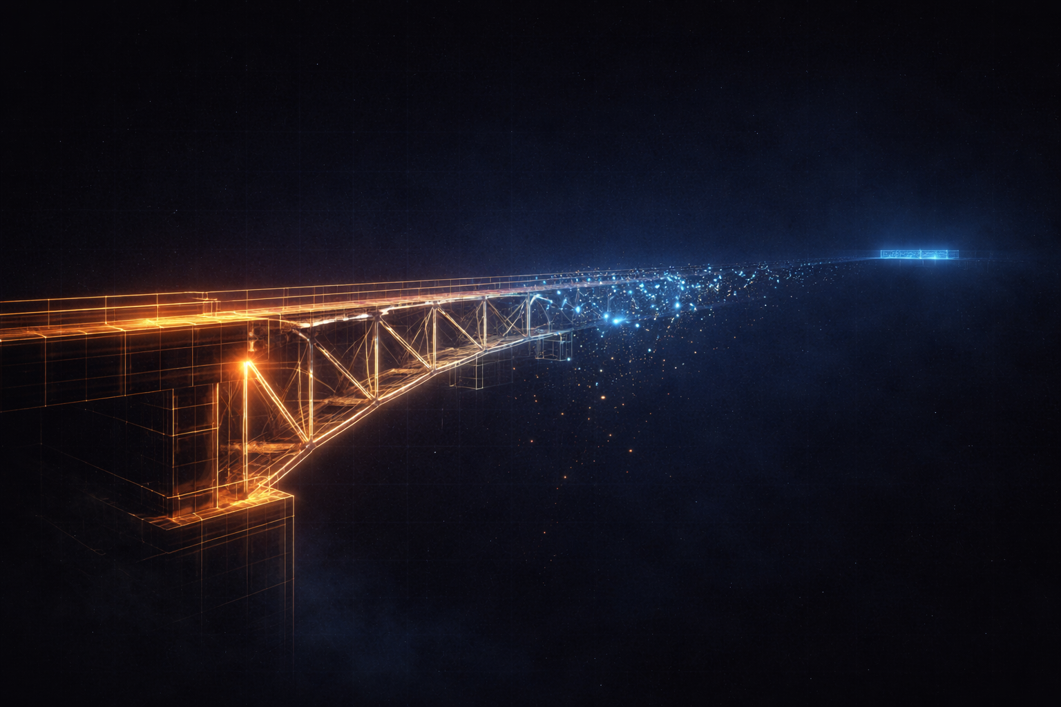 The 90% Problem: Abstract visualization of the gap between AI investment and production deployment