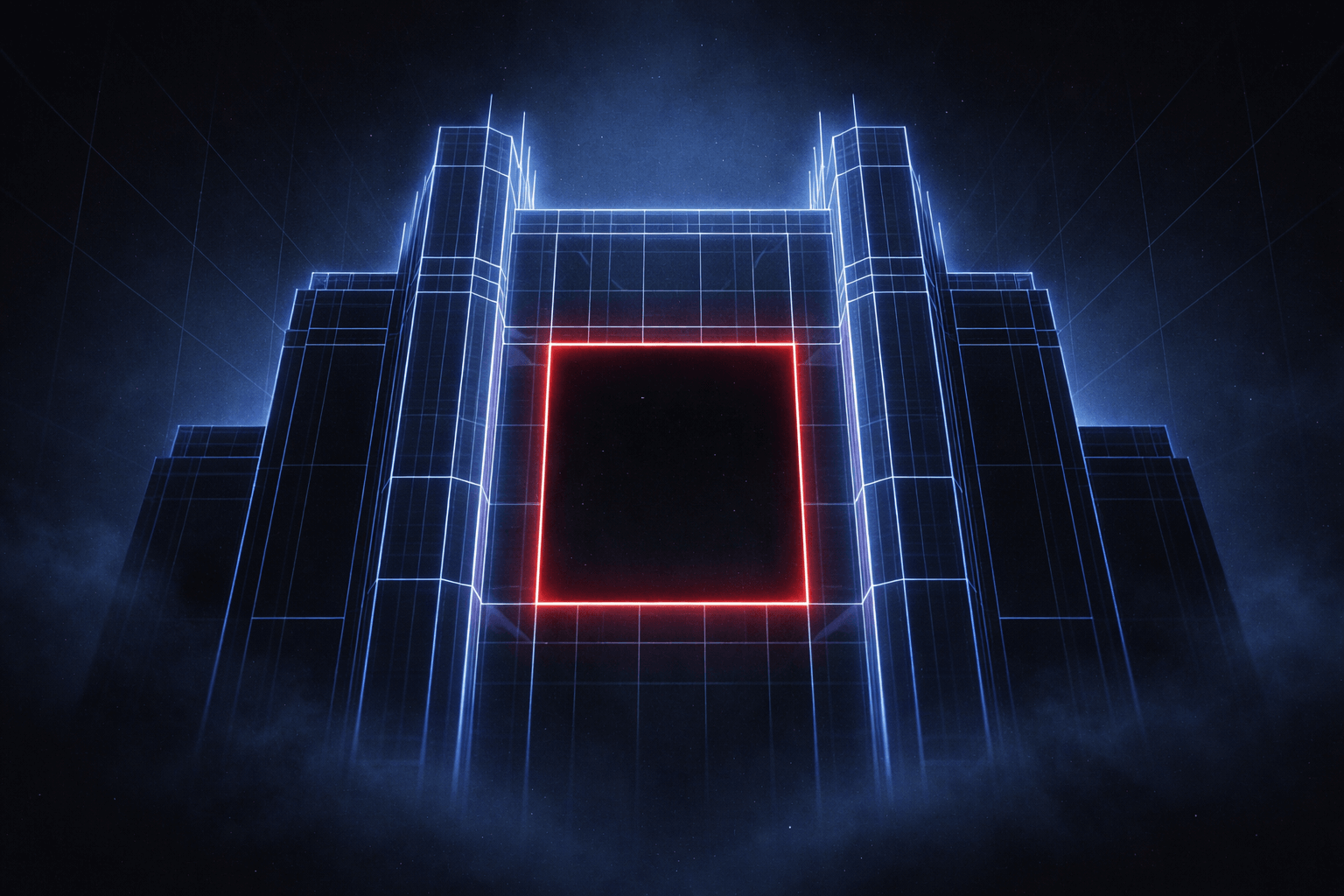 Cover art for The Accountability Vacuum — a geometric framework with a hollow center representing the absence of AI accountability